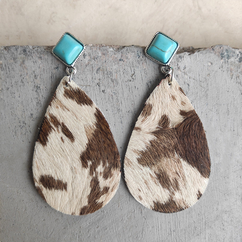 Artificial Turquoise Teardrop Earrings - Shimmervee