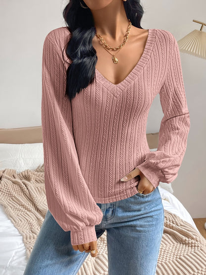 Honey V-Neck Long Sleeve T-Shirt - Shimmervee