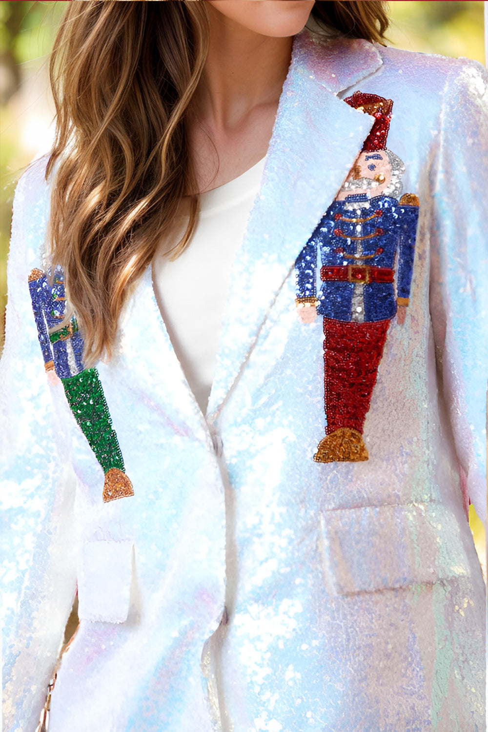 Sequin Nutcracker Long Sleeve Blazer - Shimmervee