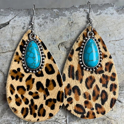 Artificial Turquoise Teardrop Earrings - Shimmervee