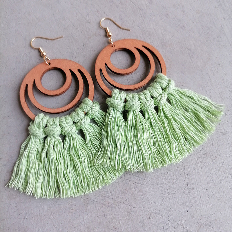 Tassel Detail Geometric Earrings - Shimmervee