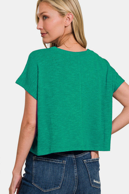 Zenana Round Neck Short Sleeve T-Shirt - Shimmervee