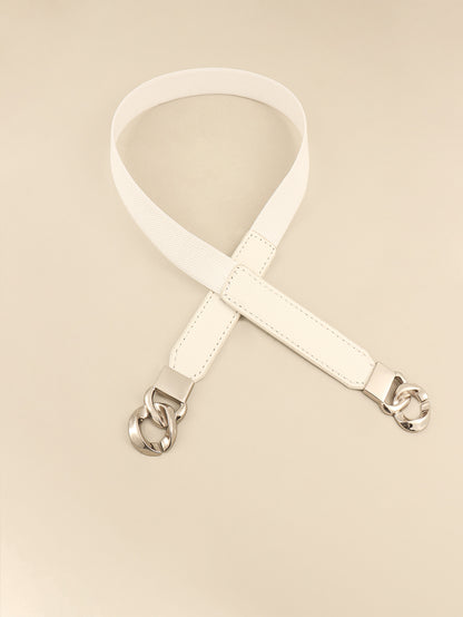 Zinc Alloy Buckle Elastic PU Belt - Shimmervee