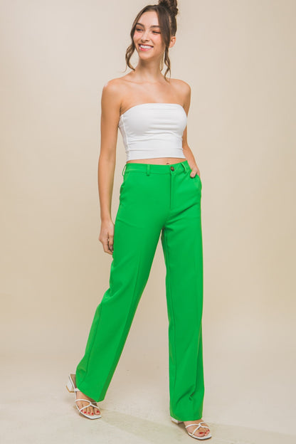 Love Tree High Waist Straight Pants - Shimmervee