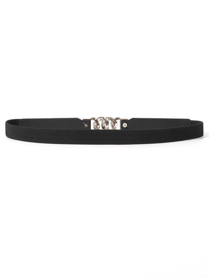 Zinc Alloy Buckle Elastic PU Belt - Shimmervee