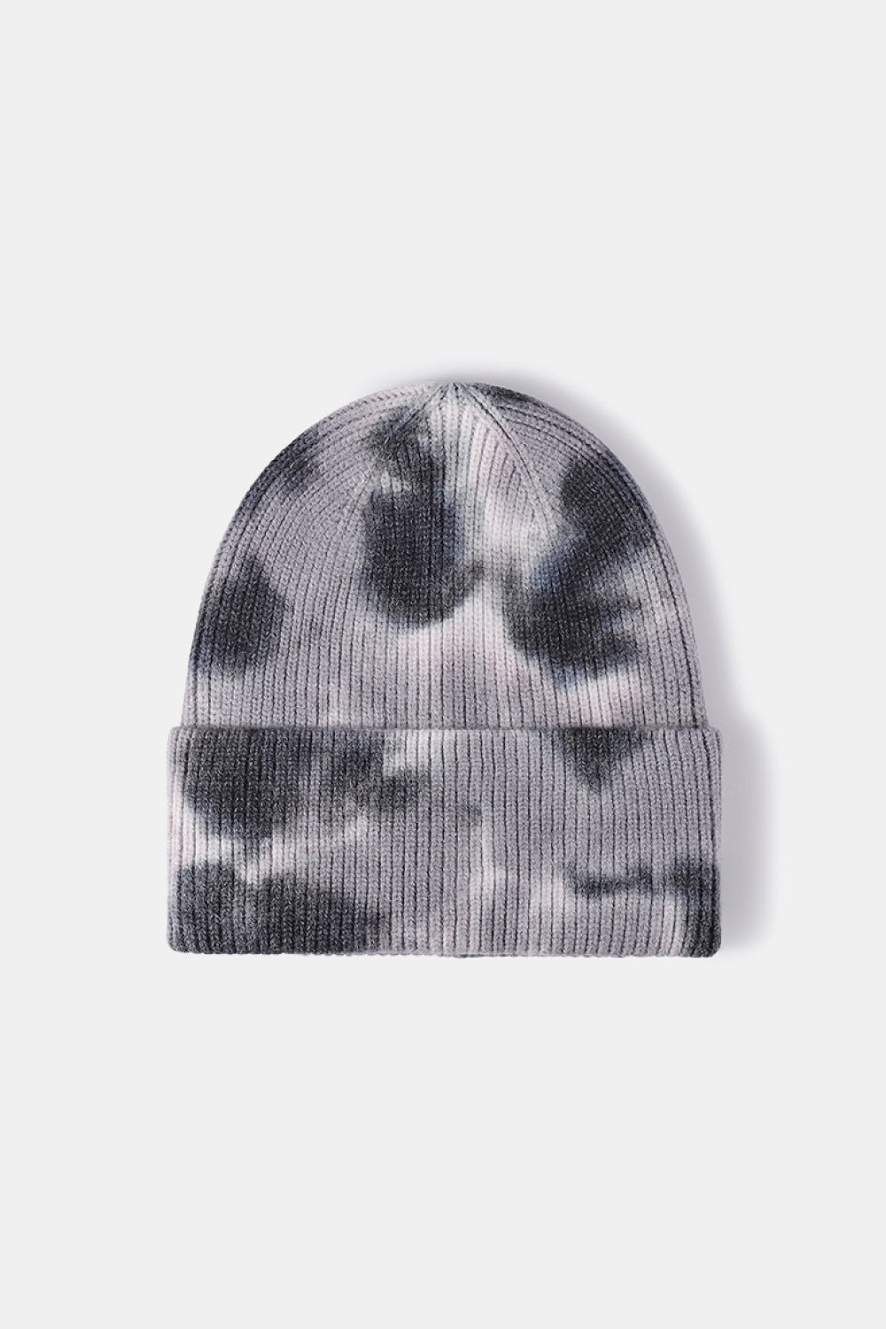 Tie-Dye Cuffed Rib-Knit Beanie Hat - Shimmervee