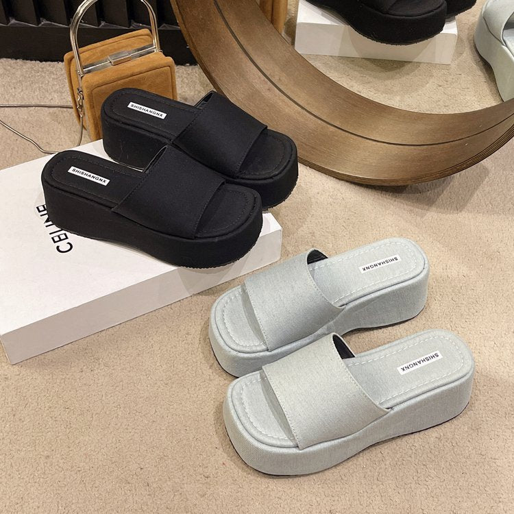 Open Front Platform Sandals - Shimmervee