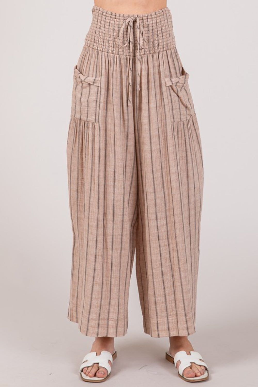 SAGE + FIG Cotton Gauze Wash Stripe Pants - Shimmervee