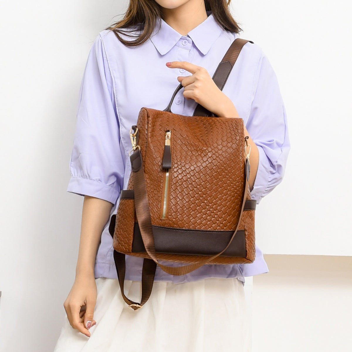 PU Leather Backpack Bag - Shimmervee