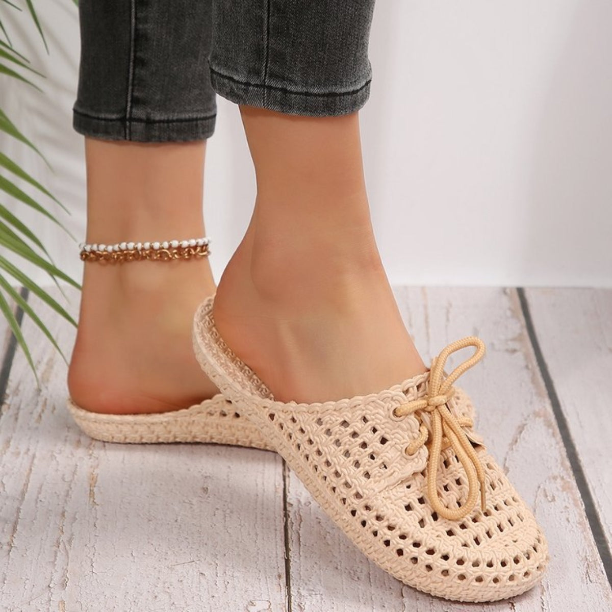 Lace-Up Flat Sandals - Shimmervee