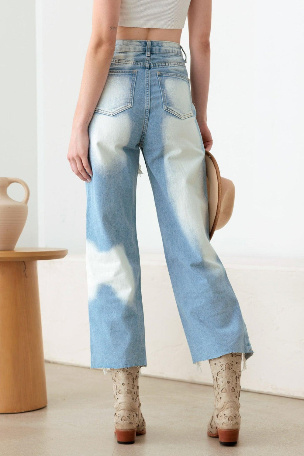 Litz La Frayed Cut Distressed Jeans - Shimmervee