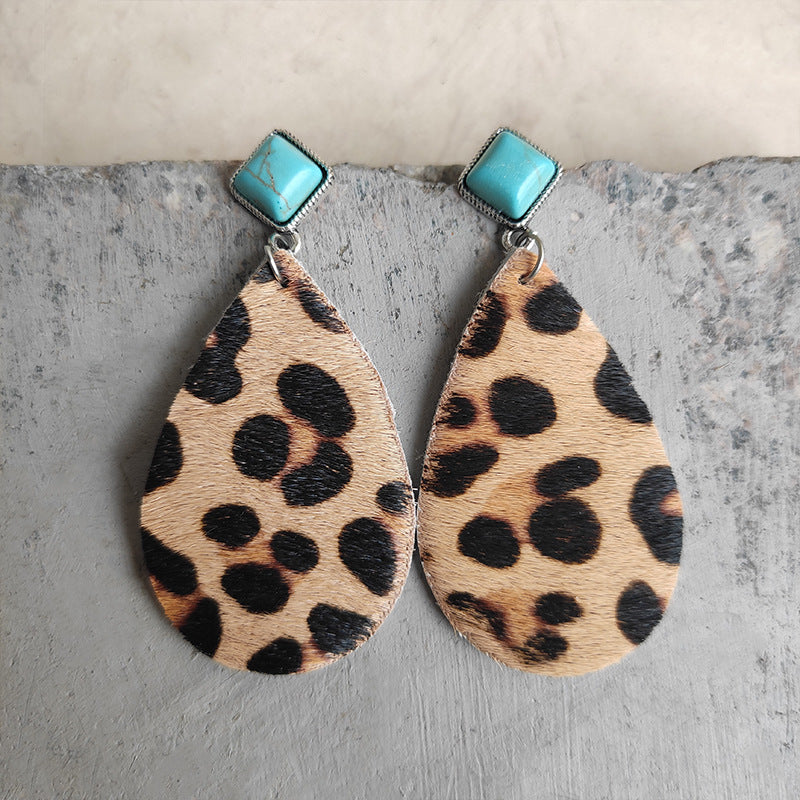 Artificial Turquoise Teardrop Earrings - Shimmervee