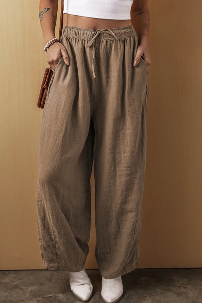 Drawstring Wide Leg Pants