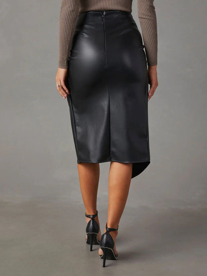 Twist Detail High Waist Skirt - Shimmervee