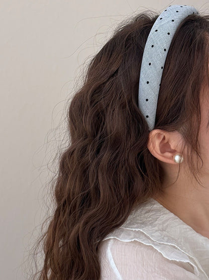 Polka Dot Polyester Wide Headband