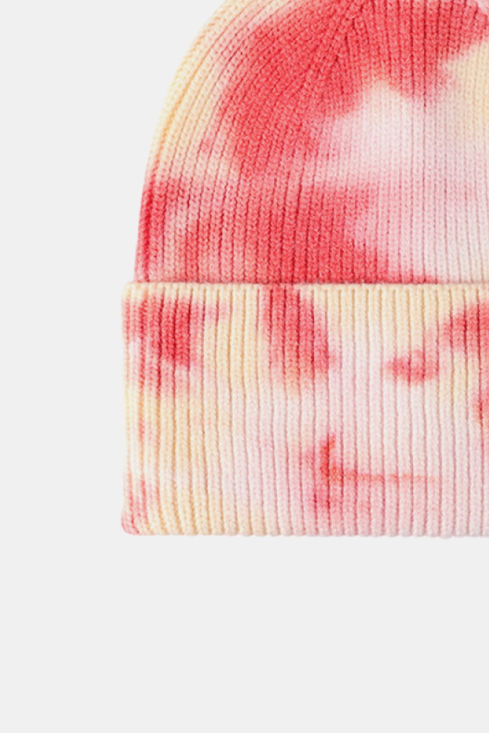 Tie-Dye Cuffed Rib-Knit Beanie Hat - Shimmervee