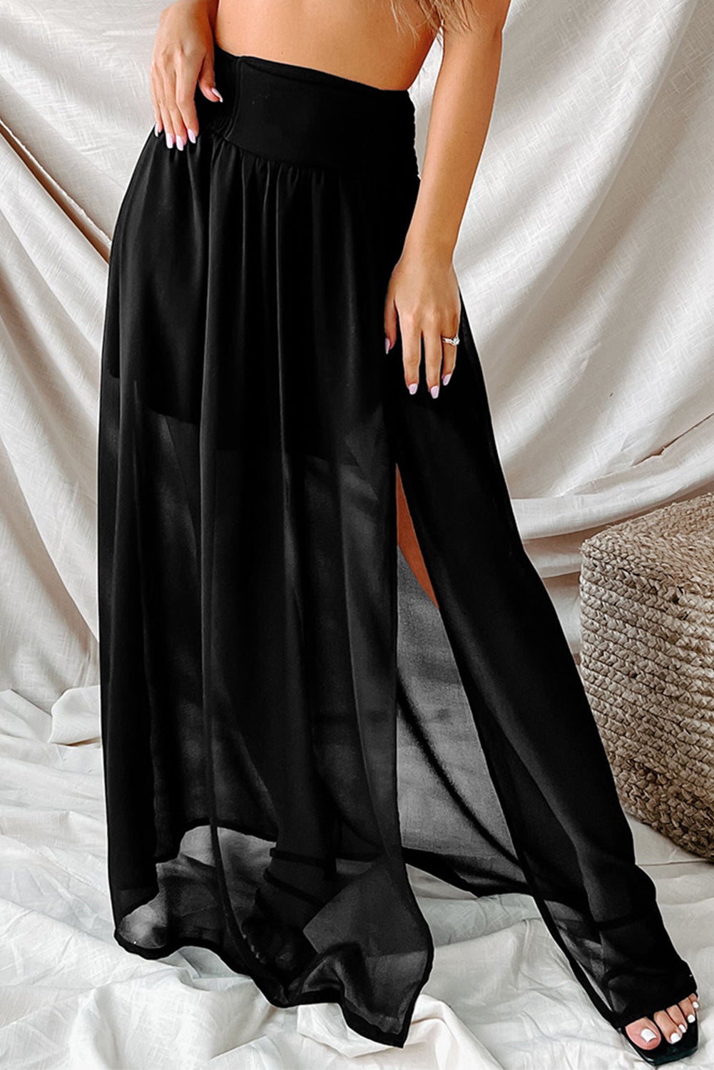 Slit High Waist Maxi Skirt - Shimmervee