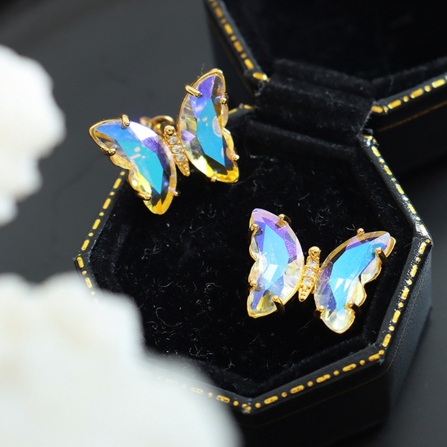 Gold-Plated Butterfly Stud Earrings - Shimmervee