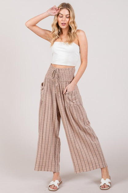 SAGE + FIG Cotton Gauze Wash Stripe Pants - Shimmervee