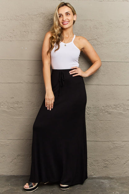 Culture Code For The Day Full Size Flare Maxi Skirt in Black - Shimmervee