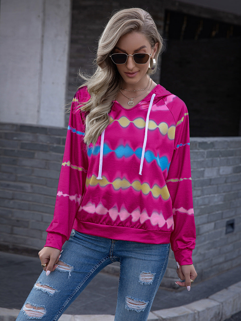 Ivy Lane Tie Dye Raglan Sleeve Hoodie