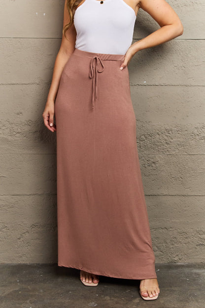 Culture Code For The Day Full Size Flare Maxi Skirt in Chocolate - Shimmervee