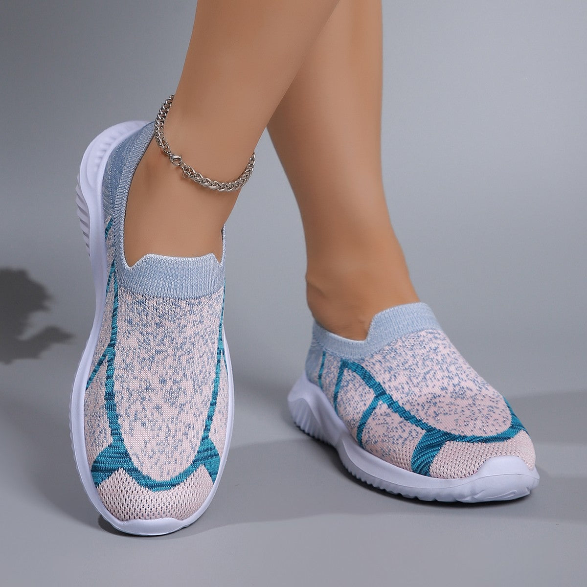 Breathable Mesh Round Toe Sneakers - Shimmervee