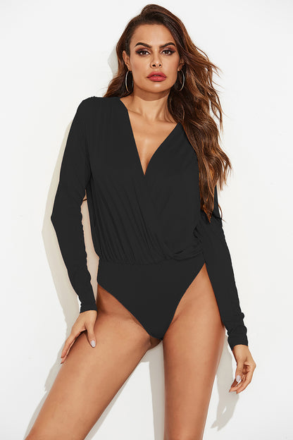 Surplice Long Sleeve Bodysuit