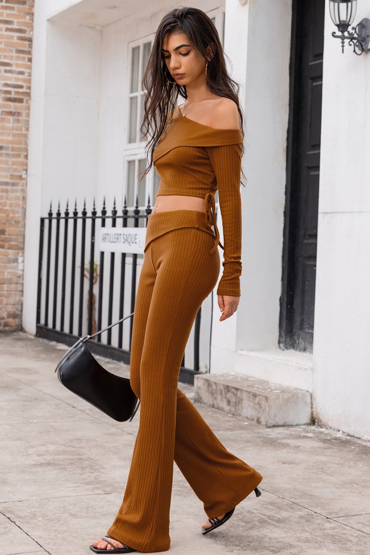 Ribbed Bootcut Pants