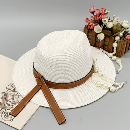 Wide Brim Paper Braided Hat