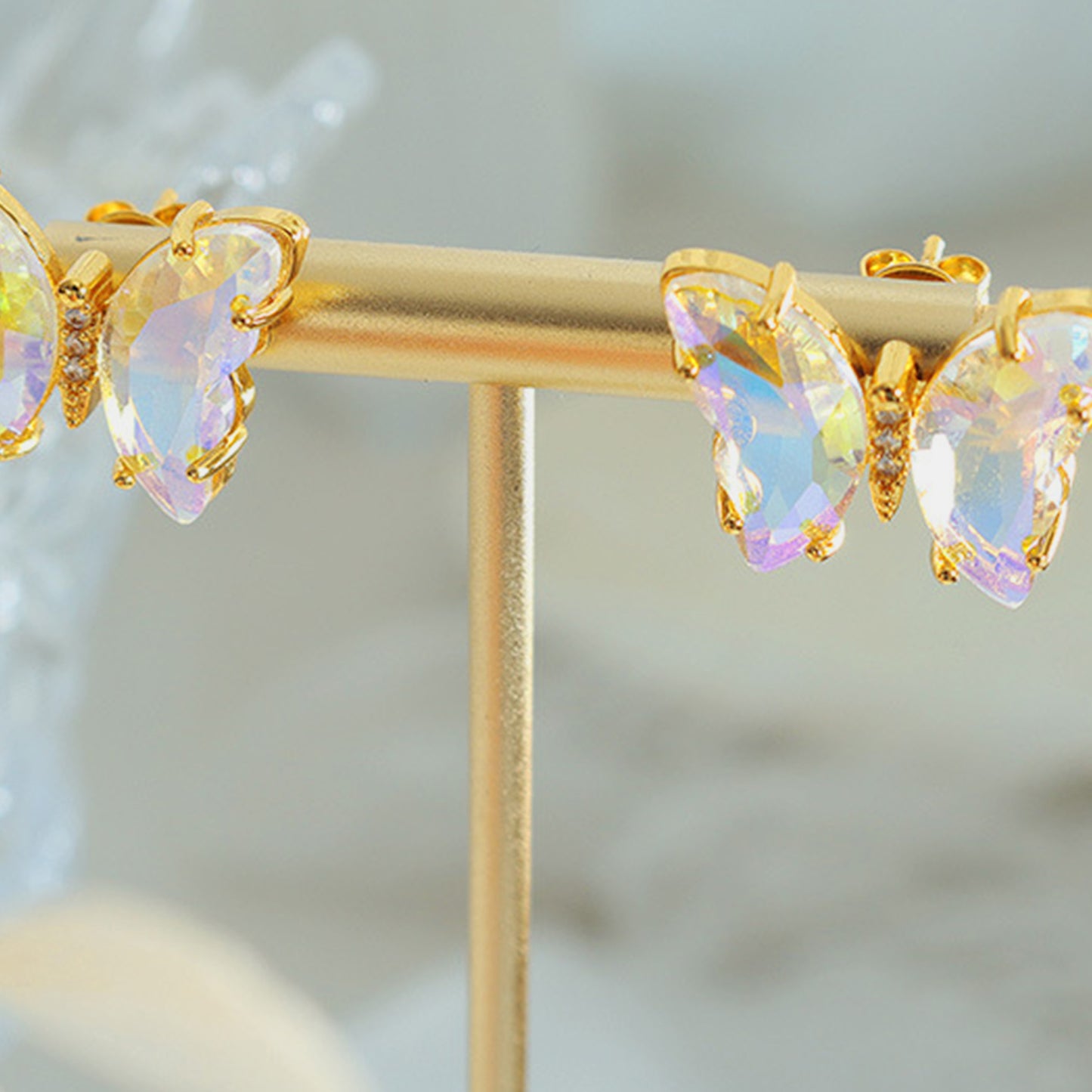 Gold-Plated Butterfly Stud Earrings - Shimmervee