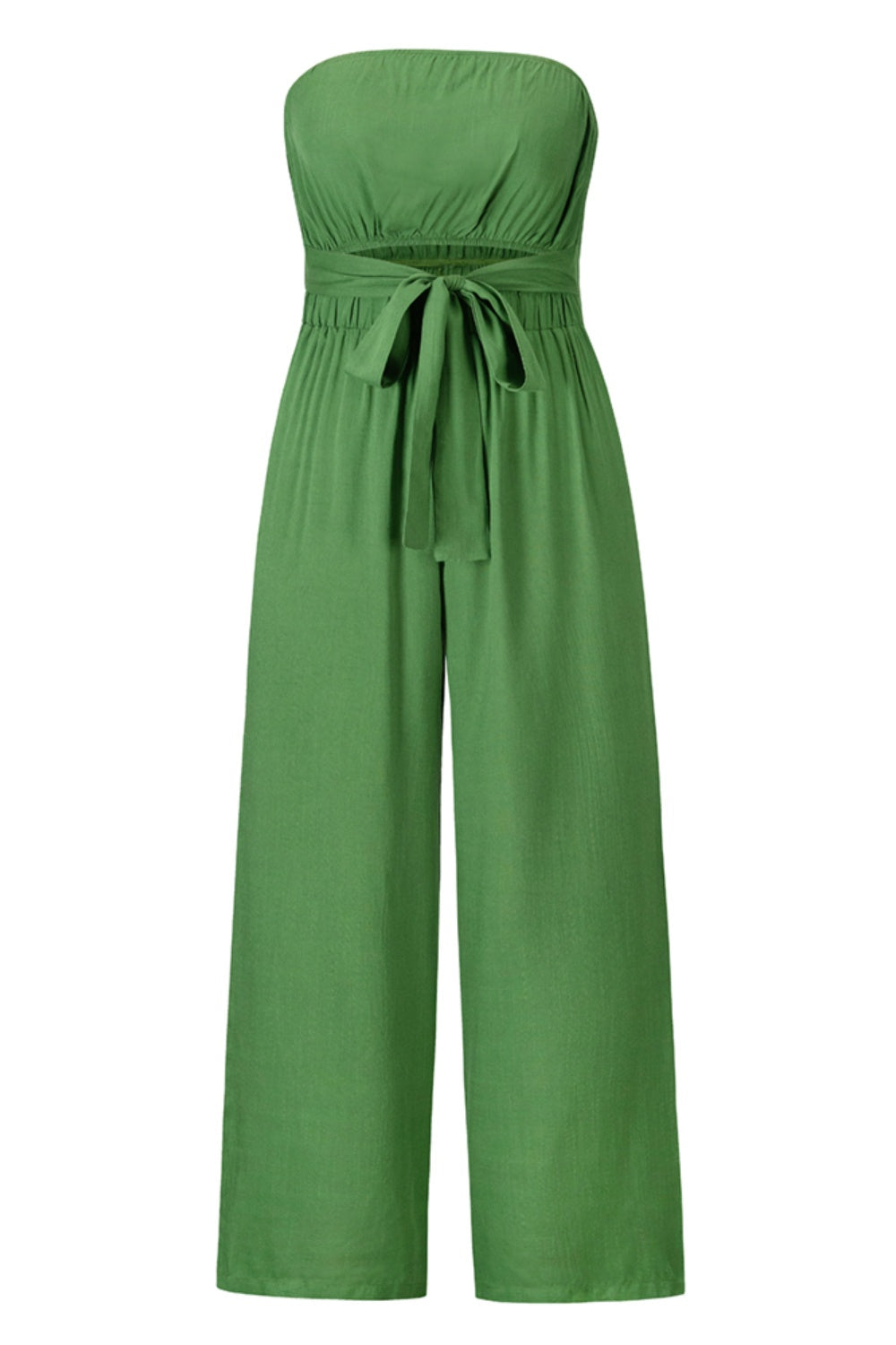 Tied Cutout Tube Wide Leg Jumpsuit - Shimmervee