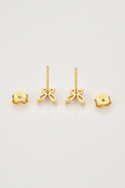 Inlaid Zircon Butterfly-Shaped Stud Earrings - Shimmervee