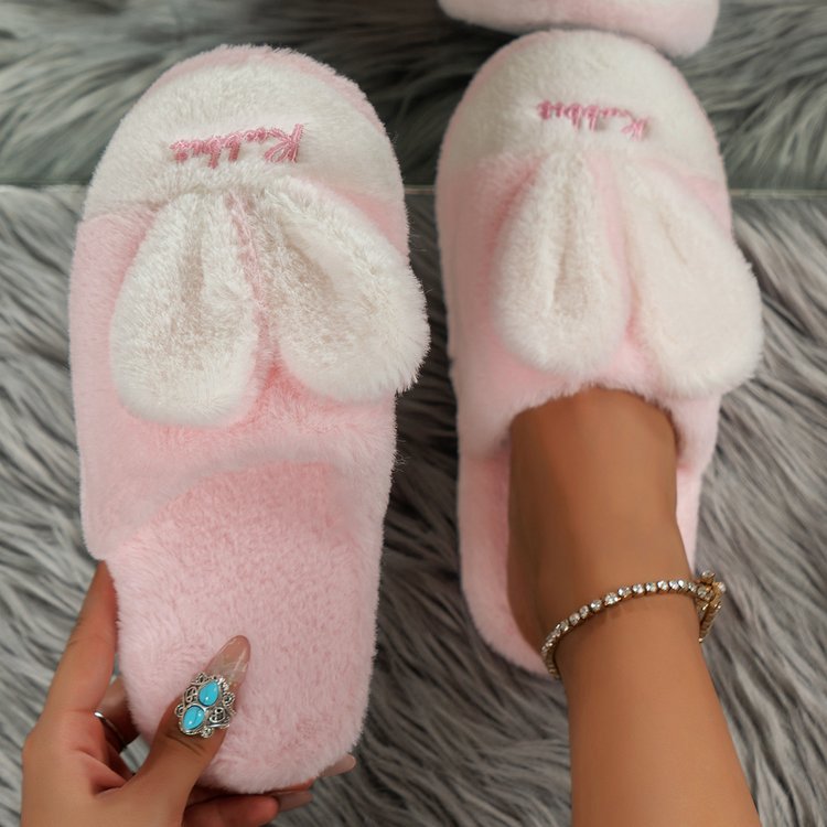 Rabbit Ears Round Toe Slippers - Shimmervee