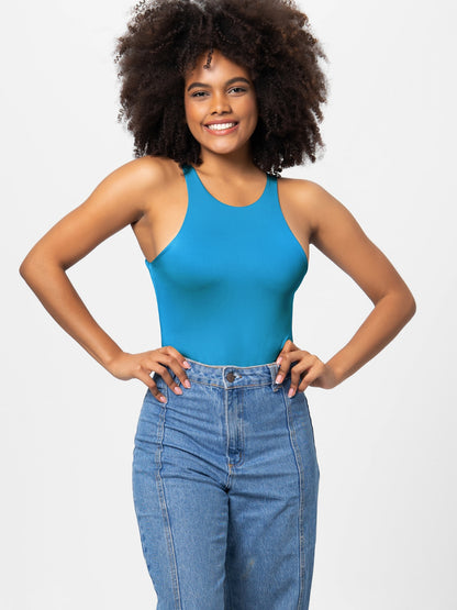 Full Size Round Neck Wide Strap Bodysuit - Shimmervee