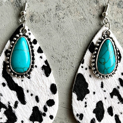 Artificial Turquoise Teardrop Earrings - Shimmervee